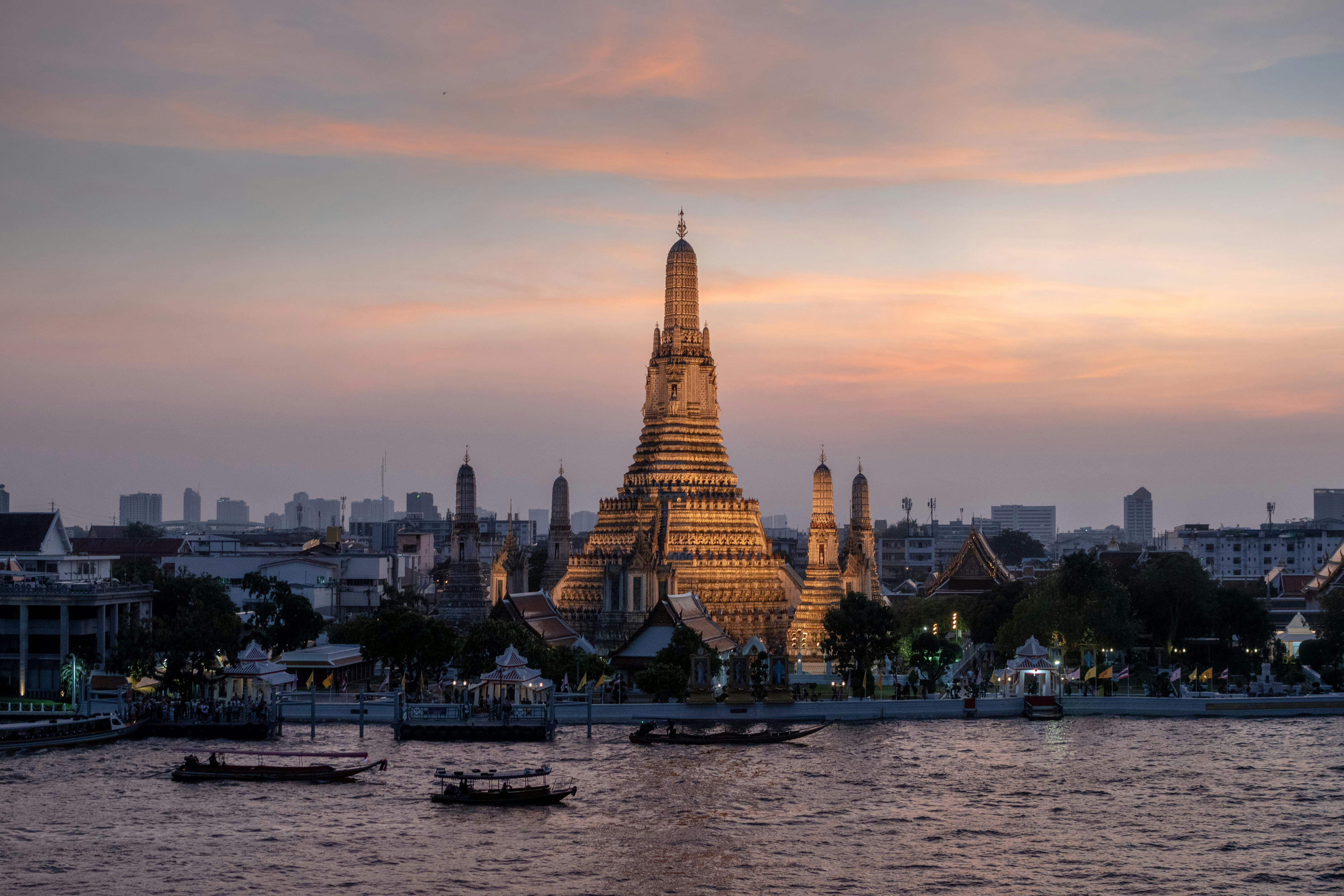 Wat Arun Temple of Dawn over Chao Phraya River